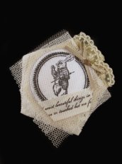 画像1: 【新品】チュール重ね2Wayブローチ&ヘアクリップ（時計ウサギ） HA_071_B130【通信販売専用商品】 (1)