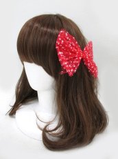 画像4: 【新品】 ドットチュールリボンバレッタ (レッド) HA_072_B131【通信販売専用商品】 (4)