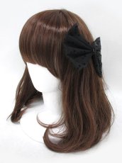 画像4: 【新品】 ドットチュールリボンバレッタ (ブラック) HA_073_B131【通信販売専用商品】 (4)