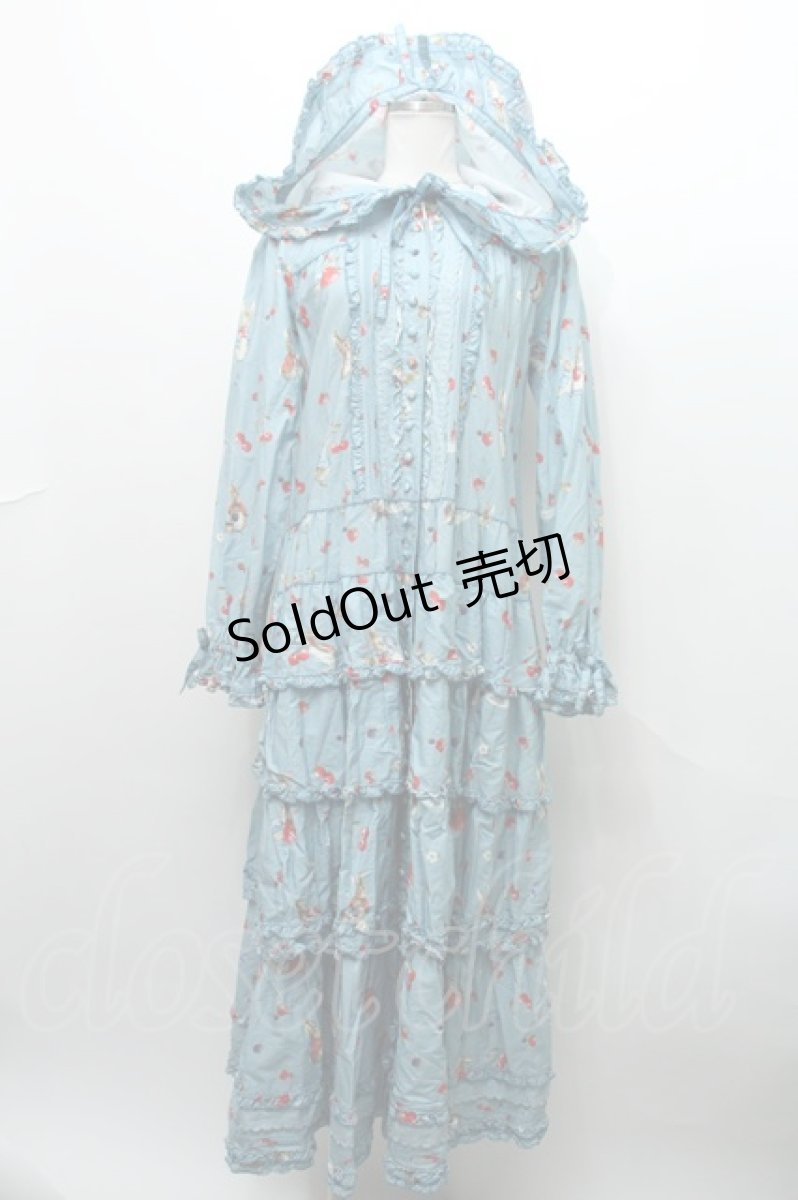 画像1: PINK HOUSE / ピーターラビットフードドレス  サックス S-24-01-19-016-LO-OP-AS-ZS (1)