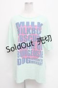 MILKBOY / 英字プリントTシャツ  グリーン S-24-09-01-032-MB-TS-AS-ZT325