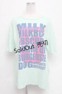 画像1: MILKBOY / 英字プリントTシャツ  グリーン S-24-09-01-032-MB-TS-AS-ZT325