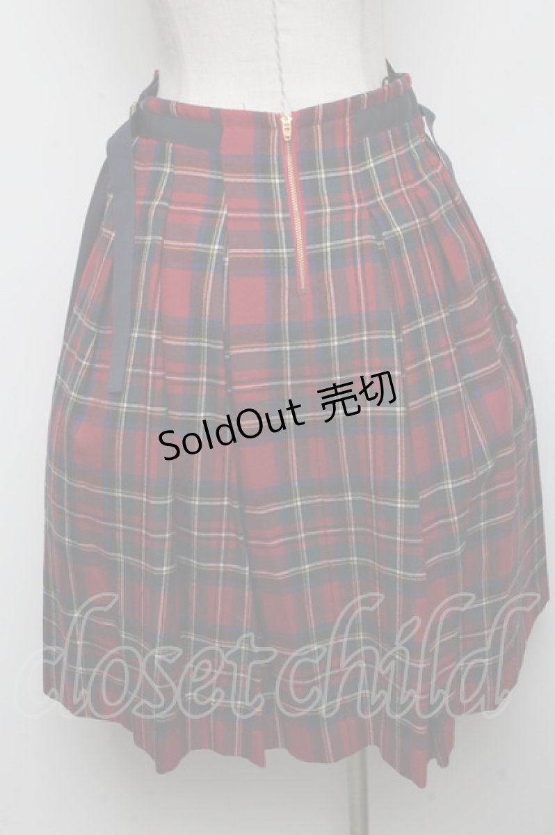 画像2: 【SALE】Jane Marple Dans Le Salon / Merry melodiesとタータンチェックのプリーツスカート  紺 S-24-11-14-065-JM-SK-AS-ZT067 (2)