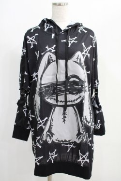 画像1: NieR Clothing / プリントパーカー  黒 H-25-01-09-052-PU-TO-KB-ZT391