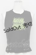 ACDC RAG / Vivid Gloomy Sleevelessトップス  黒Ｘ緑 T-25-03-26-009-PU-TO-SA-ZT