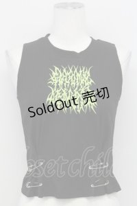 ACDC RAG / Vivid Gloomy Sleevelessトップス  黒Ｘ緑 T-25-03-26-009-PU-TO-SA-ZT