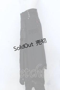 画像2: Ozz On / サイドレースアップ切り替えレイヤードスカートセット  ブラック O-25-04-15-063-OO-SK-IG-OS