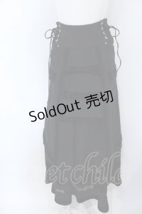 Ozz On / サイドレースアップ切り替えレイヤードスカートセット  ブラック O-25-04-15-063-OO-SK-IG-OS