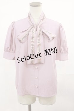 画像1: Ank Rouge / ロゴリボンブラウス M ピンク H-25-04-19-1040-CA-BL-NS-ZH