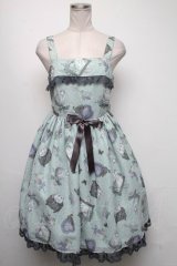 Angelic Pretty / Lady Cat Roomジャンパースカート  ミント S-25-05-05-043-AP-OP-HR-ZS
