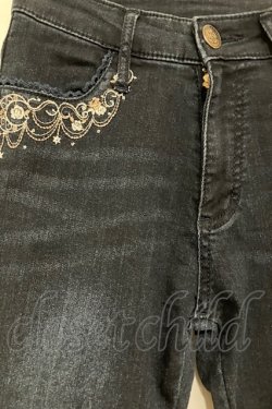 画像4: axes femme / レースアップ×刺繍パギンス S インディゴ O-25-05-06-081-AX-PA-OW-OS