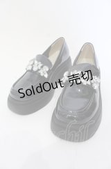 axes femme POETIQUE / ビジューデザインローファー M クロ O-25-05-28-145-AX-SH-IG-ZT-K005