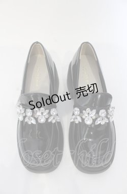 画像2: axes femme POETIQUE / ビジューデザインローファー M クロ O-25-05-28-145-AX-SH-IG-ZT-K005