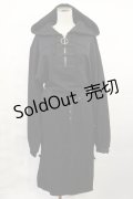 IRO+IRO / チャイナスリットパーカーワンピース Free ブラック H-25-06-08-1012-LO-OP-NS-ZH