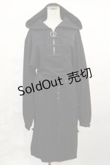 IRO+IRO / チャイナスリットパーカーワンピース Free ブラック H-25-06-08-1012-LO-OP-NS-ZH