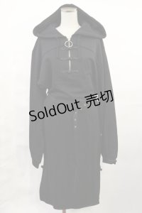 IRO+IRO / チャイナスリットパーカーワンピース Free ブラック H-25-06-08-1012-LO-OP-NS-ZH