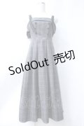 axes femme / バックリボンチェック柄ジャンスカ  グレー Y-25-06-18-062-AX-OP-SZ-ZY