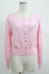 Angelic Pretty / Lovelyハート透かしニットカーディガン Free ピンク H-25-06-29-1058-AP-TO-NS-ZH