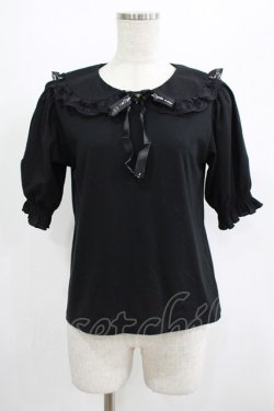 画像1: m petit by misako / NINA'sコラボ襟付きプルオーバー M ブラック H-25-07-12-047-LO-TO-NS-ZH