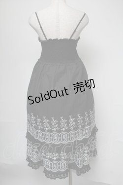 画像2: axes femme / 段々刺繍2WAYロングスカート  黒ｘ白 S-25-08-05-046-AX-SK-AS-ZI