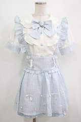 Ank Rouge / ブラウス×サス付きスカパン/Laforet Harajuku Limited M サックス H-25-08-26-1022-CA-OP-NS-ZH