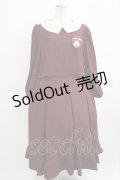 m petit by misako / サンリオキャラクターズコラボ マイメロディワッペン付きワンピース LL ワイン H-25-09-11-015-LO-OP-NS-ZH