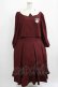 画像1: m petit by misako / サンリオキャラクターズコラボ マイメロディワッペン付きワンピース LL ワイン H-25-09-11-015-LO-OP-NS-ZH (1)