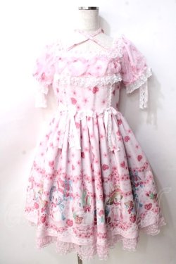 画像1: Angelic Pretty / Ohanami Bunnyワンピース  ピンク Y-25-09-14-069-AP-OP-SZ-ZY