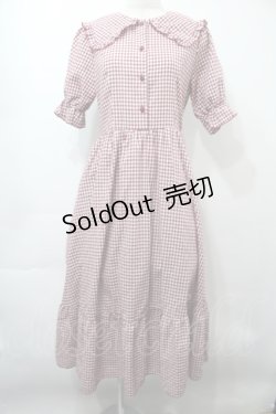 画像1: m petit by misako / ギンガムチェックワンピース  赤x白 S-25-09-15-038-LO-OP-HR-ZS