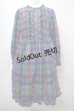 画像1: LIEF / メープルタータンチェックワンピース  ブルー S-25-09-15-042-LO-OP-HR-ZS