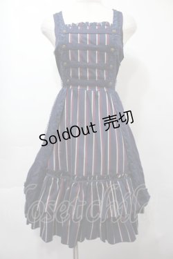 画像1: Ozz oneste / レジメン切替ワンピース  紺 S-25-09-15-043-OO-OP-AS-ZS