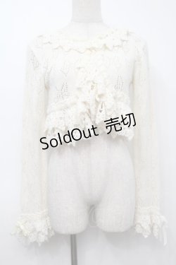 画像1: Angelic Pretty / Dolly Ribbon ニットボレロ  オフ S-25-09-23-006-AP-TO-AS-ZS