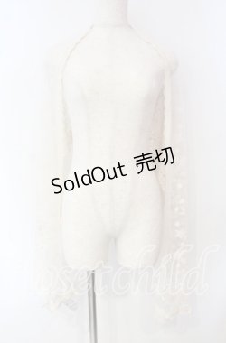 画像3: axes femme / レーシーストール 185×40cm アイボリー O-25-09-30-053-AX-ZA-IG-OS