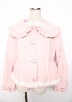 画像1: axes femme kawaii / ガーリーリボンショートコート  ピンク Y-25-10-06-061-AX-CO-SZ-ZY