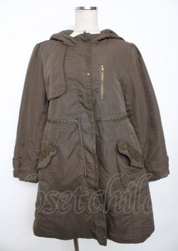 画像1: axes femme / ボアライナー付きモッズコート M カーキ Y-25-10-06-060-AX-CO-SZ-ZY