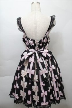 画像2: Angelic Pretty / Jewelry Ribbon Princessジャンパースカート  黒 S-25-10-08-049-AP-OP-AS-ZS