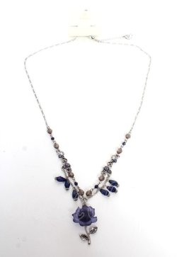 画像1: axes femme / ローズモチーフネックレス  シルバー Y-25-10-16-001-AX-AC-SZ-ZY