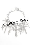 Moi-meme-Moitie / M+ROSE×十字架ブレスレット  アンティークシルバー Y-25-10-16-003-MO-AC-SZ-ZY