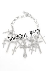 Moi-meme-Moitie / M+ROSE×十字架ブレスレット  アンティークシルバー Y-25-10-16-003-MO-AC-SZ-ZY