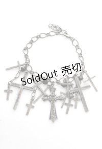 Moi-meme-Moitie / M+ROSE×十字架ブレスレット  アンティークシルバー Y-25-10-16-003-MO-AC-SZ-ZY