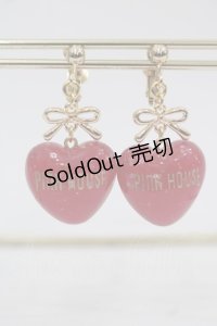 PINK HOUSE / ハートラメモチーフイヤリング  赤 I-25-11-15-104-LO-AC-SA-ZI