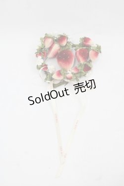 画像1: PINK HOUSE / いちごハートリースコサージュ  赤Ｘ緑 I-25-11-15-114-LO-AC-SA-ZI