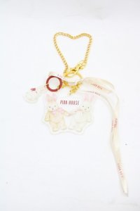 PINK HOUSE / バラ園うさぎアクリルバッグチャーム  クリア I-25-11-15-107-LO-ZA-SA-ZI