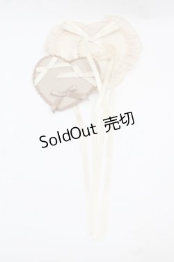 画像1: PINK HOUSE / ダブルハートワッペンセット  生成り I-25-11-15-108-LO-ZA-SA-ZI