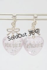 PINK HOUSE / ハートラメモチーフイヤリング  ピンク I-25-11-15-103-LO-AC-SA-ZI