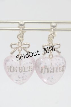 画像1: PINK HOUSE / ハートラメモチーフイヤリング  ピンク I-25-11-15-103-LO-AC-SA-ZI