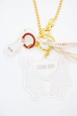 画像3: PINK HOUSE / バラ園うさぎアクリルバッグチャーム  クリア I-25-11-15-107-LO-ZA-SA-ZI