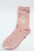PINK HOUSE / バラ園うさぎソックス  ピンク I-25-11-15-112-LO-ZA-SA-ZI