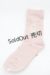 PINK HOUSE / バラ園うさぎソックス  ピンク I-25-11-15-112-LO-ZA-SA-ZI