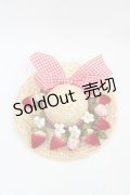 PINK HOUSE / Straw-berry Hat コサージュ  赤 I-25-11-15-116-LO-ZA-SA-ZI